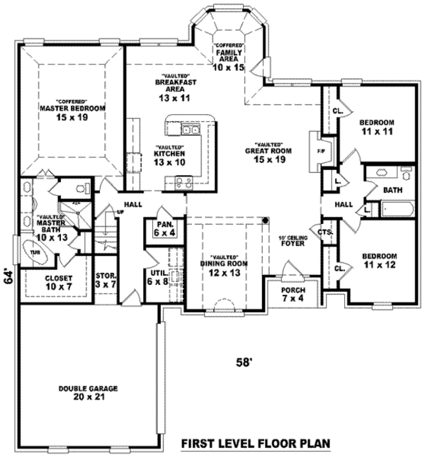 European Floor Plan - Main Floor Plan #81-1087