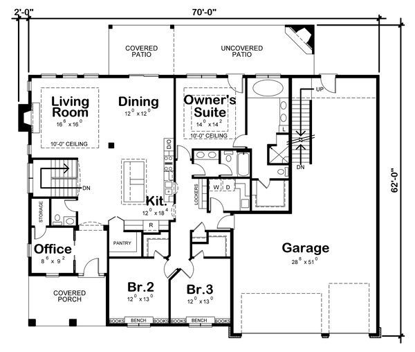 House Blueprint - Traditional Floor Plan - Main Floor Plan #20-2344