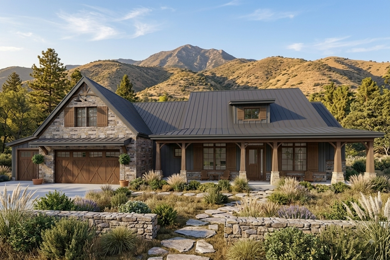 Home Plan - Exterior - Front Elevation 4 for Farmhouse House Plan #1069-19 - 3 bed, 4 bath