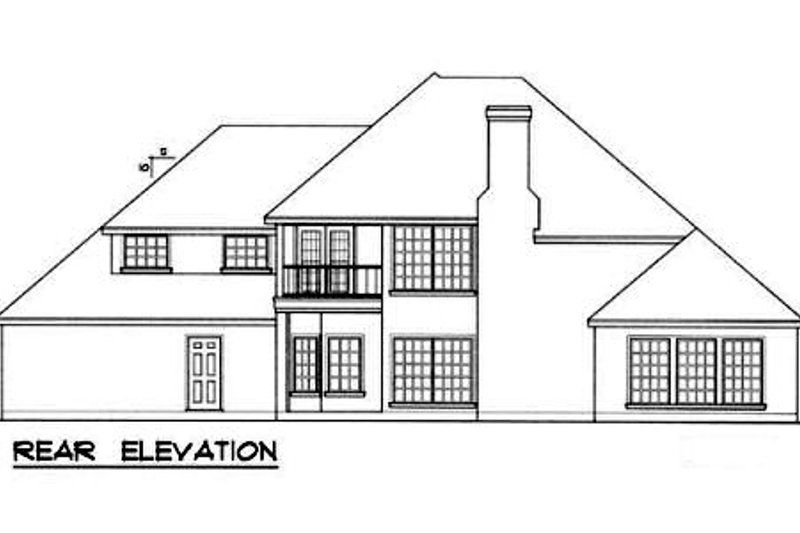 House Blueprint - Exterior - Rear Elevation for Traditional House Plan #40-260 - 3 bed, 2.5 bath