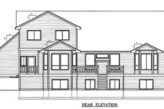 Exterior - Rear Elevation for Traditional House Plan #98-203 - 4 bed, 2.5 bath