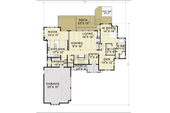 Floor Plan - Main Floor for European House Plan #1070-6 - 5 bed, 4 bath
