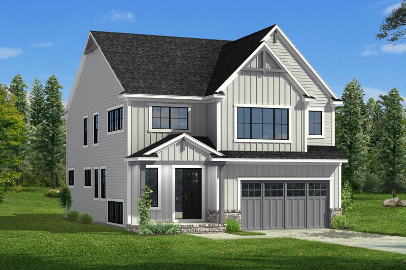 Dream House Plan - Farmhouse Exterior - Front Elevation Plan #1057-33