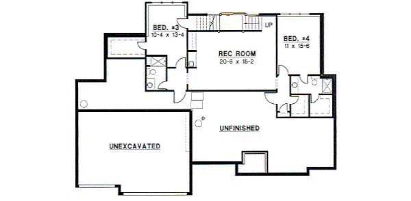 European Floor Plan - Lower Floor Plan #67-264