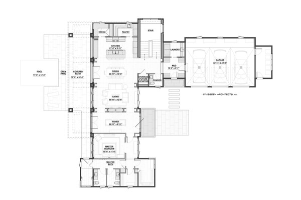 House Blueprint - Floor Plan - Main Floor for Contemporary House Plan #928-408 - 4 bed, 4.5 bath