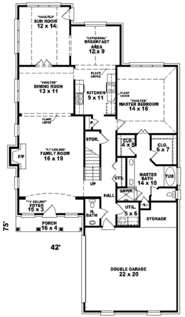Southern Floor Plan - Main Floor Plan #81-931