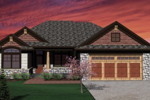 Ranch Exterior - Front Elevation Plan #70-1071