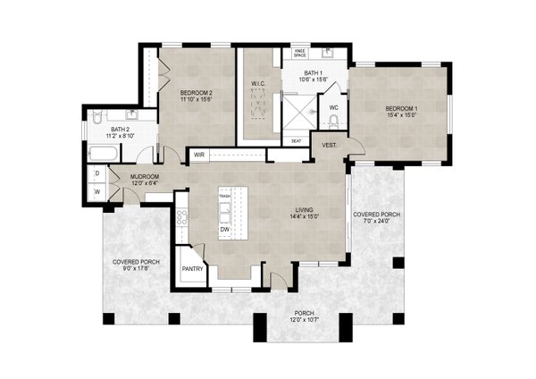 Architectural House Design - Contemporary Floor Plan - Main Floor Plan #1110-31