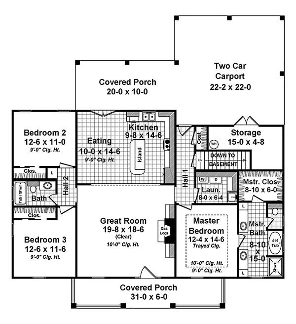 House Plan Design - Country Floor Plan - Main Floor Plan #21-394