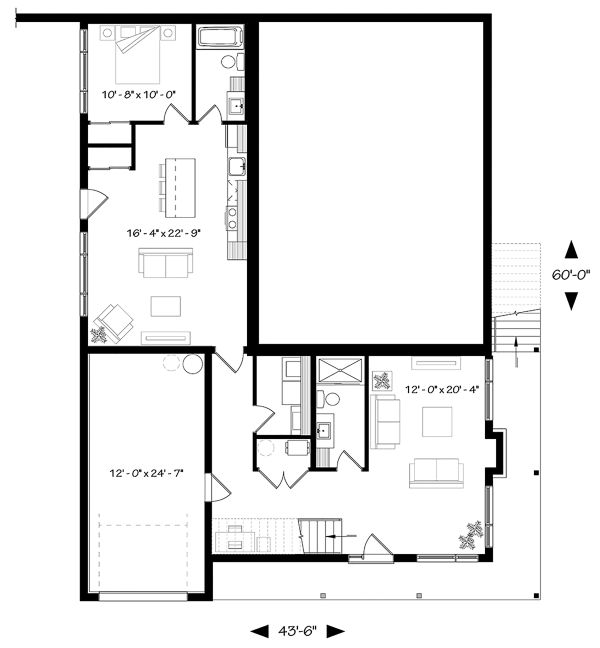 Contemporary Floor Plan - Lower Floor Plan #23-2314