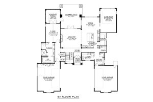 Floor Plan - Main Floor for Modern House Plan #1064-19 - 4 bed, 2 bath