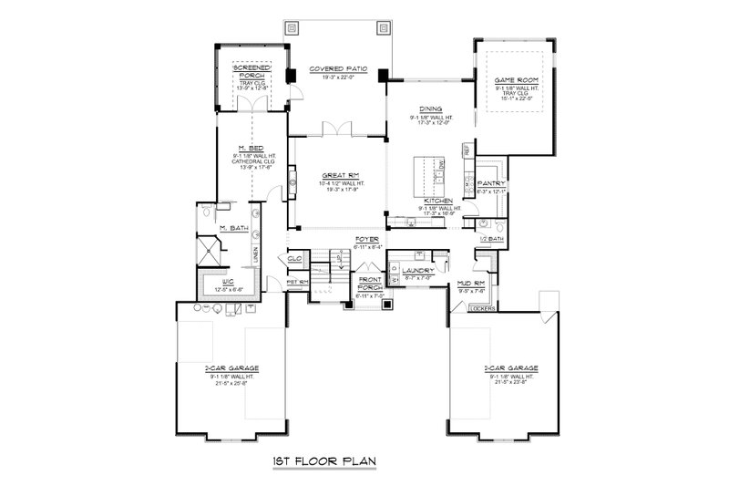 Architectural House Design - Floor Plan - Main Floor for Modern House Plan #1064-19 - 4 bed, 2 bath
