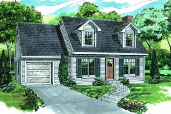 Exterior - Front Elevation for Traditional House Plan #47-163 - 3 bed, 1.5 bath
