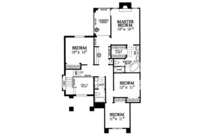 Floor Plan - Upper Floor for Traditional House Plan #72-343 - 4 bed, 3 bath