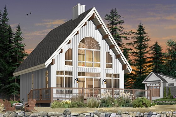 Exterior - Rear Elevation 3 for Cottage House Plan #23-670 - 3 bed, 2 bath