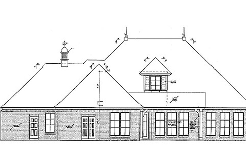 Home Plan - Exterior - Rear Elevation for European House Plan #310-699 - 3 bed, 2.5 bath