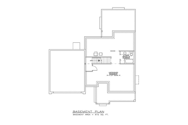 Home Plan - Floor Plan - Lower Floor for Craftsman House Plan #1100-35 - 3 bed, 2.5 bath