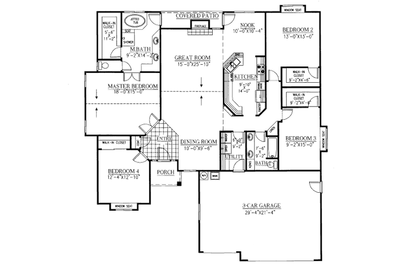 Dream House Plan - Floor Plan - Main Floor for Traditional House Plan #437-28 - 4 bed, 2 bath