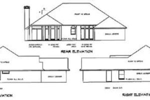Exterior - Rear Elevation for European House Plan #65-174 - 4 bed, 3 bath