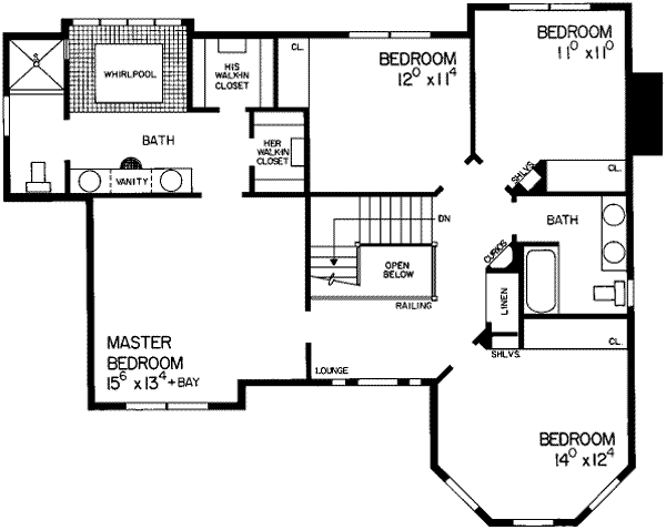 Victorian Floor Plan - Upper Floor Plan #72-149