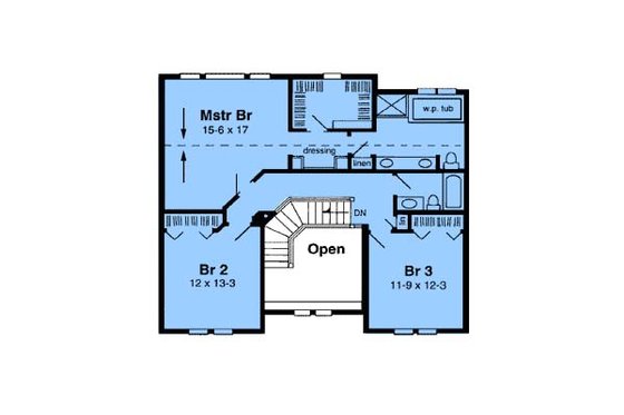 Floor Plan - Upper Floor for Craftsman House Plan #312-146 - 3 bed, 2.5 bath