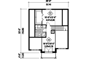Floor Plan - Upper Floor for Cabin House Plan #25-4616 - 3 bed, 2 bath