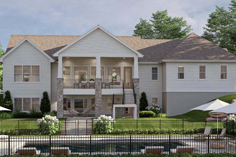 House Plan Design - Exterior - Rear Elevation for Beach House Plan #455-424 - 1 bed, 1.5 bath