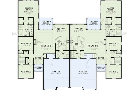 Floor Plan - Main Floor for European House Plan #17-1080 - 3 bed, 2 bath