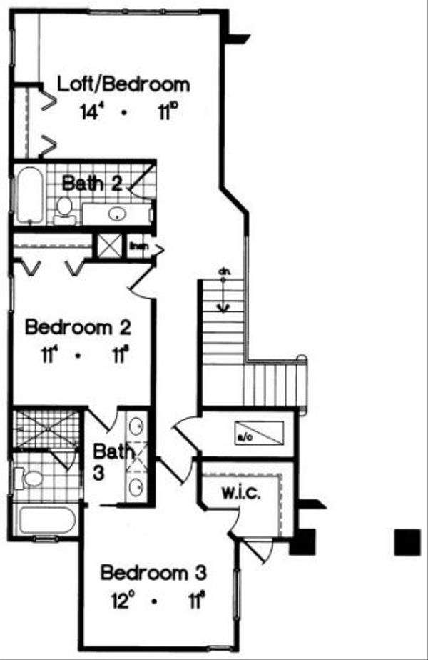 European Floor Plan - Upper Floor Plan #417-290