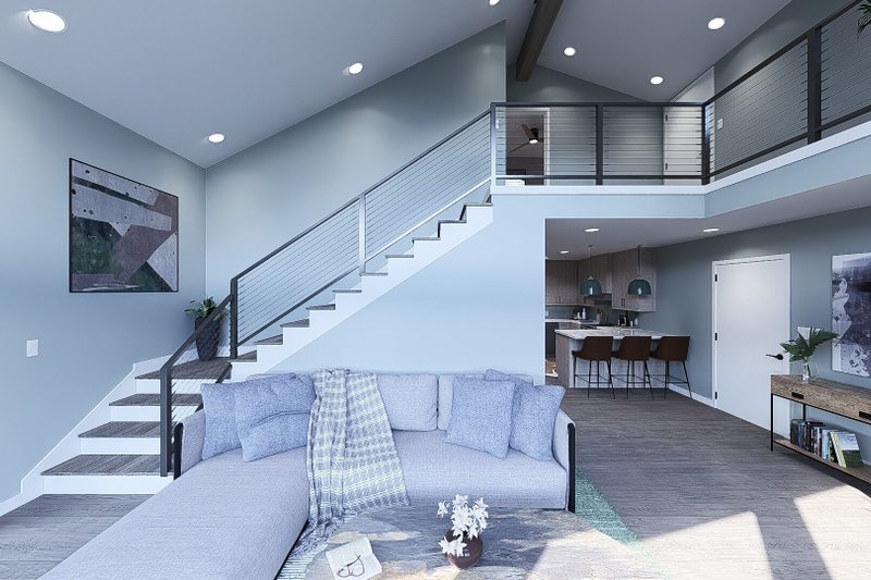 House Blueprint - Interior - Family Room 2 for Modern House Plan #923-399 - 3 bed, 2 bath