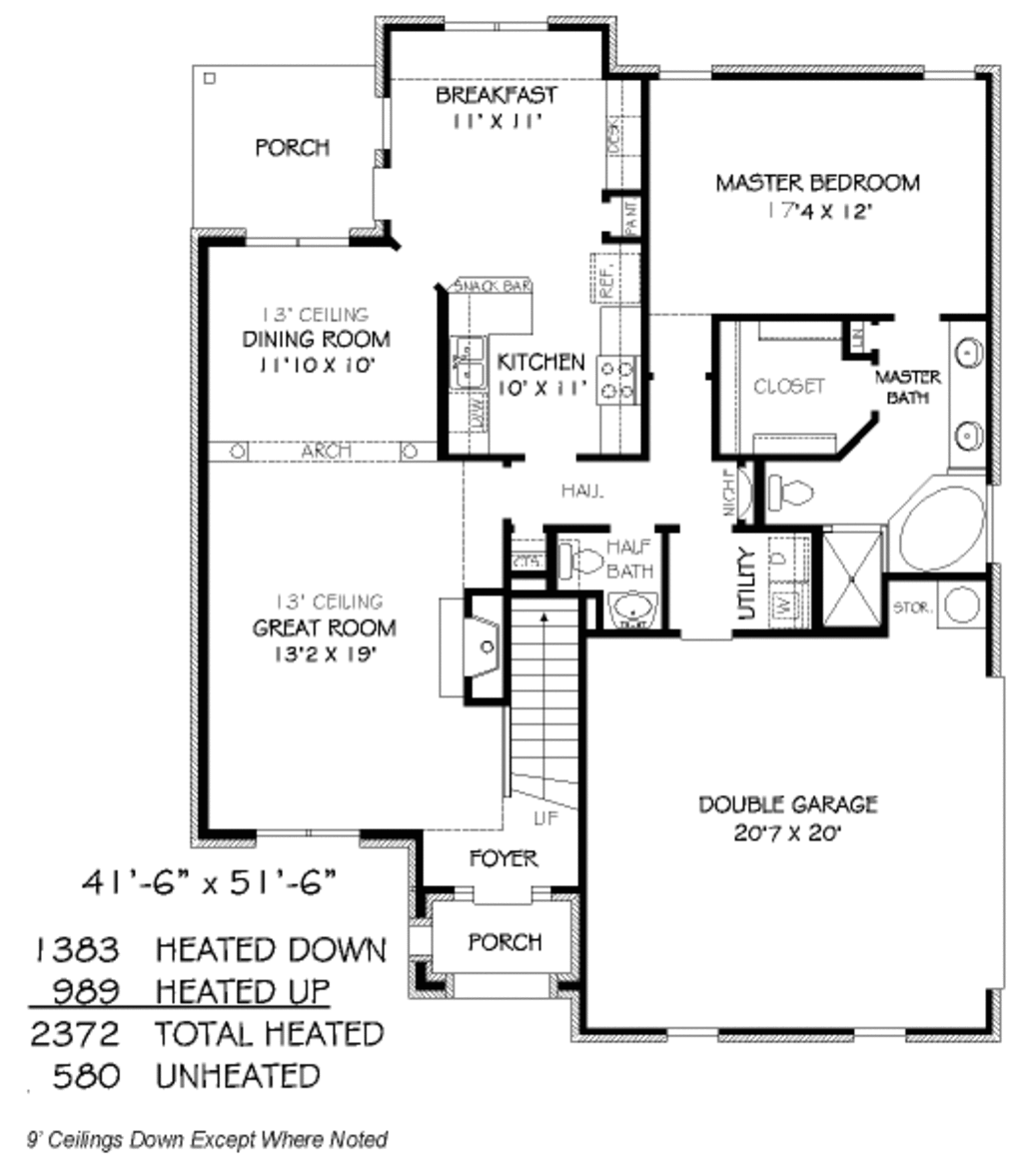 Traditional Style House Plan - 3 Beds 2.5 Baths 2372 Sq/Ft Plan #424 ...