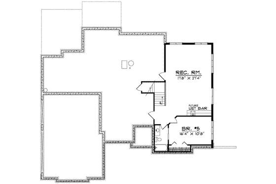 Floor Plan - Lower Floor for European House Plan #70-606 - 4 bed, 3.5 bath