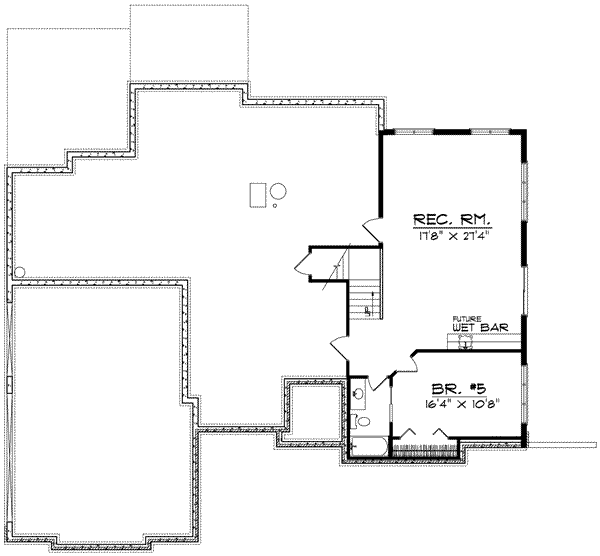 House Plan Design - European Floor Plan - Lower Floor Plan #70-606