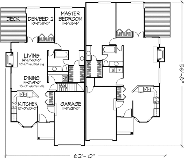 Architectural House Design - Prairie Floor Plan - Main Floor Plan #320-1152