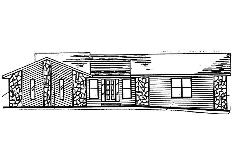 Home Plan - Exterior - Front Elevation 3 for Contemporary House Plan #30-332 - 3 bed, 2 bath
