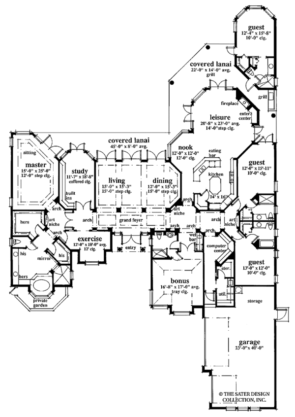Architectural House Design - Mediterranean Floor Plan - Main Floor Plan #930-102