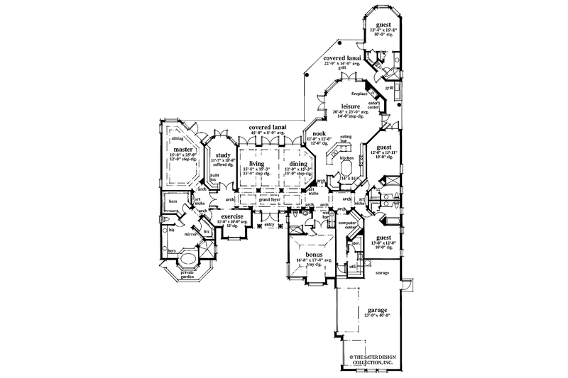 Home Plan - Floor Plan - Main Floor for Mediterranean House Plan #930-102 - 4 bed, 5 bath