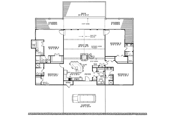 Floor Plan - Main Floor for Contemporary House Plan #17-2642 - 4 bed, 5 bath