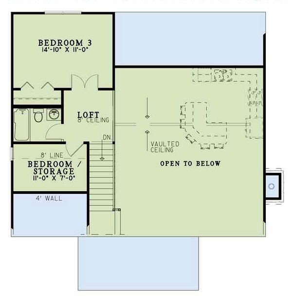 House Plan Design - Cottage Floor Plan - Upper Floor Plan #17-2018