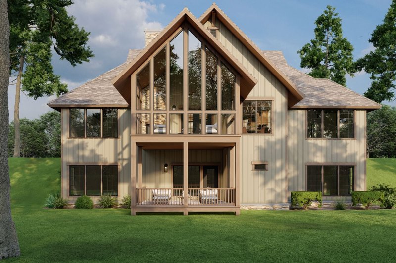 Architectural House Design - Exterior - Rear Elevation 1 for Craftsman House Plan #923-342 - 4 bed, 3.5 bath