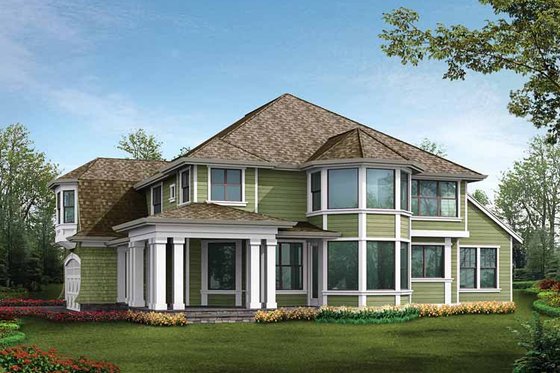 Exterior - Rear Elevation for Craftsman House Plan #132-458 - 4 bed, 3.5 bath
