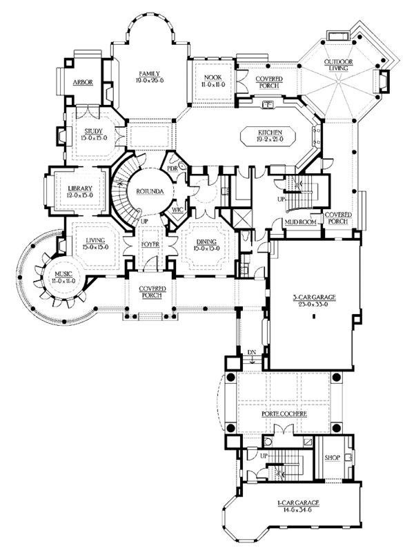 Architectural House Design - Craftsman Floor Plan - Main Floor Plan #132-353