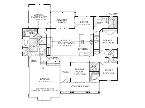 Architectural House Design - Craftsman Floor Plan - Main Floor Plan #927-954