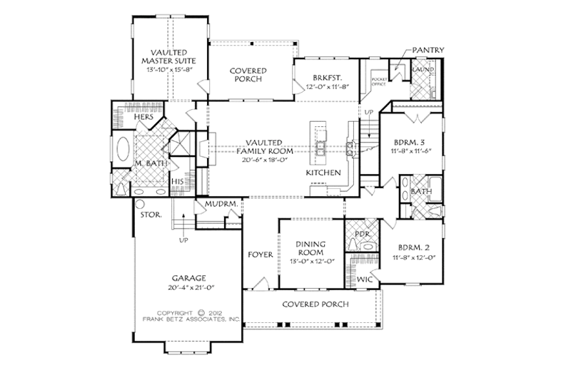 Architectural House Design - Floor Plan - Main Floor for Craftsman House Plan #927-954 - 4 bed, 3.5 bath
