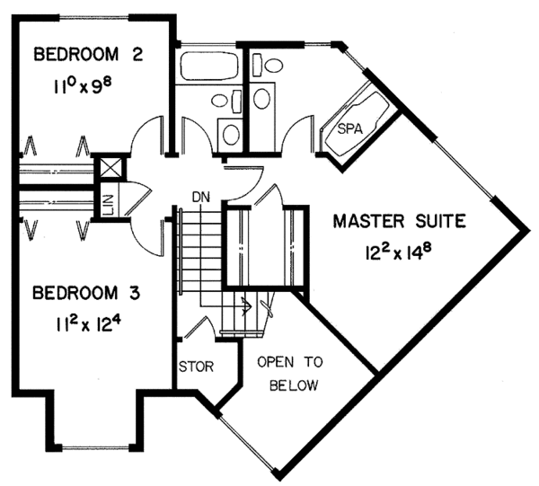 Home Plan - Contemporary Floor Plan - Upper Floor Plan #60-691