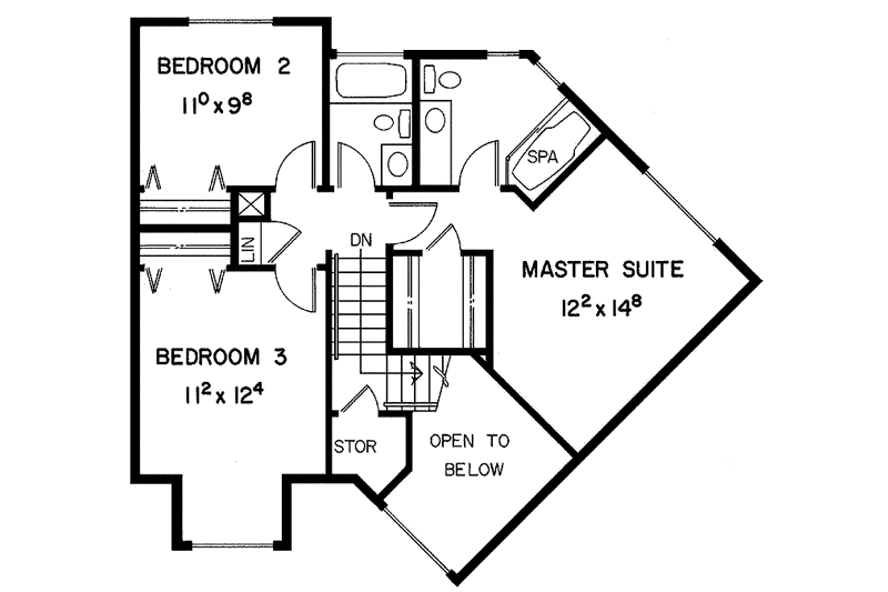 Home Plan - Floor Plan - Upper Floor for Contemporary House Plan #60-691 - 3 bed, 2.5 bath