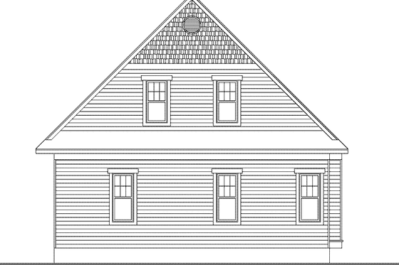 Exterior - Rear Elevation for Country House Plan #23-2495 - 4 bed, 3.5 bath