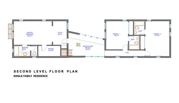Modern Floor Plan - Upper Floor Plan #535-3