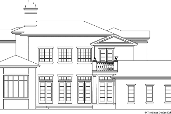 Exterior - Rear Elevation for European House Plan #930-332 - 5 bed, 3.5 bath