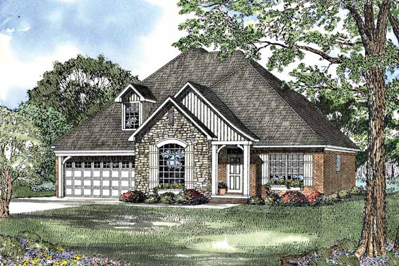 Architectural House Design - Country Exterior - Front Elevation Plan #17-3091